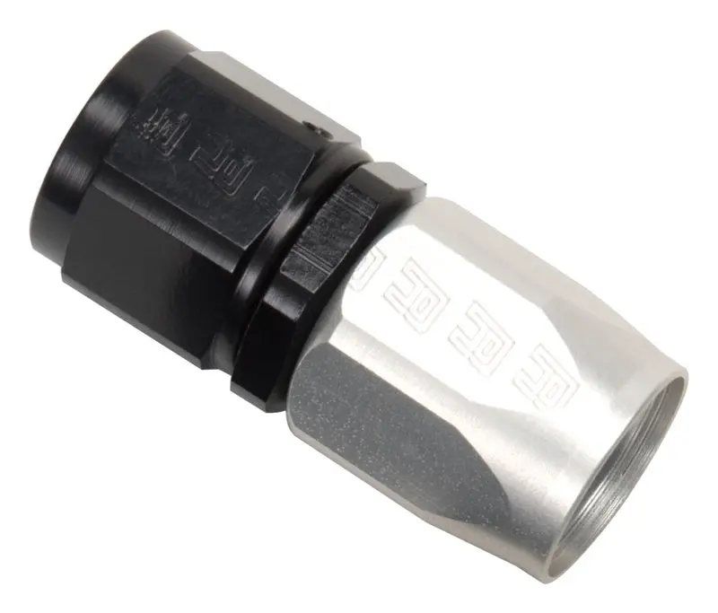 Russell Performance -6 An Straight Hose End Fitting – Black Anodized Aluminum With Silver Accent Band 1