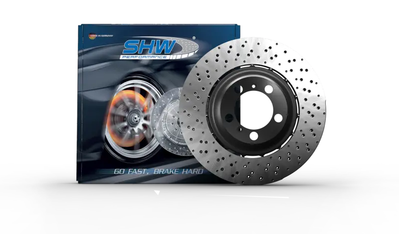 Shw Drilled & Dimpled Front Brake Rotor For 2010–2011 Porsche 911 Gt3 (3.8L, Non-Ceramic) 1