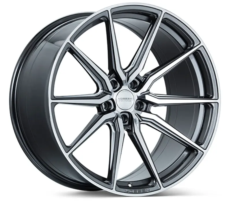 Vossen Hf-3 Gloss Graphite & Polished 22X10.5 Wheel – 5X112, Et42, Deep Face Design 1