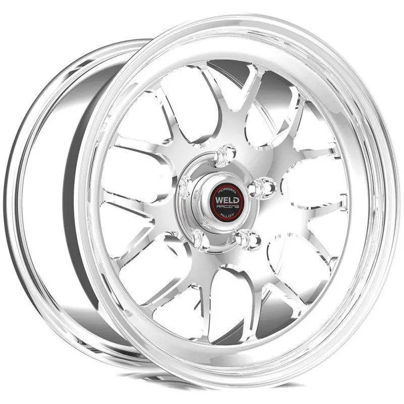 Weld S77 Drag Racing Wheel – 17X7", 5X120 Bolt Circle, 4.2" Backspace, Polished Billet Aluminum 1