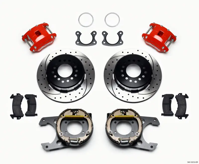 Wilwood D154 Power Steering Brake Kit – Drilled Rotors, Red Finish, Small Ford Application, 2.50-Inch Offset 1